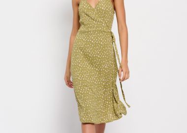 Εμπριμέ κρουαζέ μίντι φόρεμα - FUNKY BUDDHA - 