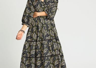 Εμπριμέ μάξι φόρεμα από βαμβάκι - FUNKY BUDDHA - 