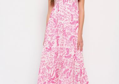 Εμπριμέ maxi φόρεμα με τιράντες - FUNKY BUDDHA - 