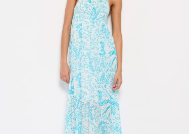 Εμπριμέ maxi φόρεμα με τιράντες - FUNKY BUDDHA - 