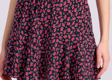 Εμπριμέ μίνι φούστα με βολάν - FUNKY BUDDHA - 