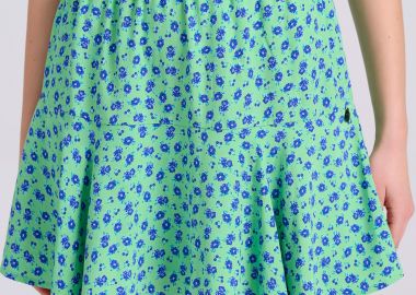 Εμπριμέ μίνι φούστα με βολάν - FUNKY BUDDHA - 