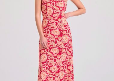 Εμπριμέ μίντι φόρεμα από βισκόζη - FUNKY BUDDHA - 