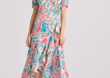 Εμπριμέ μίντι κρουαζέ φόρεμα - FUNKY BUDDHA - 