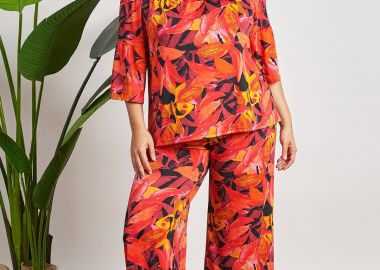 Εμπριμέ παντελόνα ελαστικό εμπριμέ φλοράλ -  - 