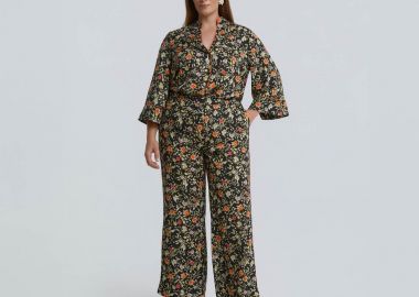 Εμπριμέ παντελόνα με floral σχέδιο - MAT FASHION - 