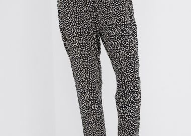 Εμπριμέ παντελόνι με μπροστινό δέσιμο - FUNKY BUDDHA - 