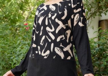 ΕΜΠΡΙΜΕ ΠΛΕΚΤΗ ΜΠΛΟΥΖΑ ΜΕ ΔΙΧΡΩΜΙΑ - Anna Raxevsky - 