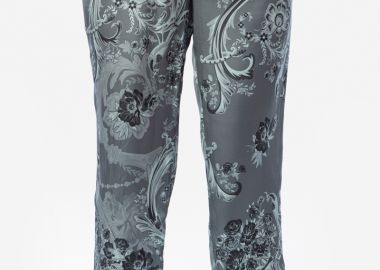 Εμπριμέ σατέν παντελόνι σε πράσινο χρώμα -  - 