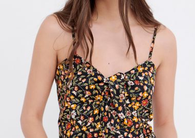 Εμπριμέ τοπ με φλοράλ τύπωμα - FUNKY BUDDHA - 