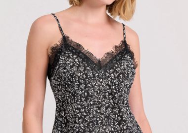 Εμπριμέ τοπ με λεπτομέρειες δανδέλας - FUNKY BUDDHA - 