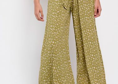 Εμπριμέ wide leg παντελόνα - FUNKY BUDDHA - 