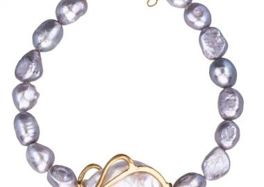 Εντυπωσιακό βραχιόλι γυναικείο από επιχρυσωμένο ασήμι 925 με μαργαριτάρια -  - 