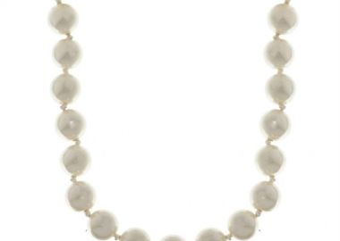 Εντυπωσιακό γυναικείο κολιέ με πέρλες 8mm με ασημένια κουμπώματα 925 σε 40cm μήκος -  - 