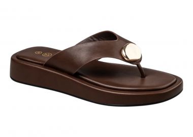 Envie Shoes Γυναικείες Παντόφλες FLATFORM THONG SANDALS E32-23020-28 Καφέ - Envie Shoes - 