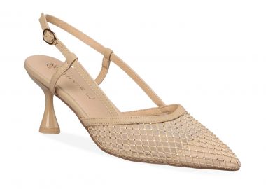 Envie Shoes Γυναικείες Παπούτσια Γόβες slingback E84-21243-36 Μπέζ - Envie Shoes - 