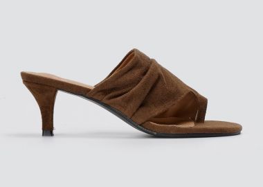 ERYNN Kitten Heel Mules - GG-109 - Καφέ Σουέτ - ERYNN - 
