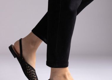 ERYNN Μπαλαρίνες Slingback - 333-332 - Μαύρο Ματ - ERYNN - 