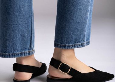 ERYNN Μπαλαρίνες Slingback - 333-334 - Μαύρο Σουέτ - ERYNN - 
