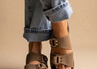 ERYNN Σανδάλια μεταλλική λεπτομέρεια - RL-12 - Λαδί Σουέτ - ERYNN - 