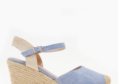 Εσπαντρίγιες εξώφτερνες με τακούνι και μπαρέτα - Μπλε - Issue - 