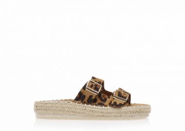 Εσπαντρίγιες flatforms animal print σουέτ ΛΕΟΠΑΡ - Tsoukalas - 