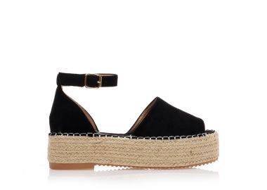 Εσπαντρίγιες flatforms μαύρες σουέτ ΜΑΥΡΟ - Tsoukalas - 