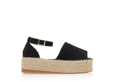 Εσπαντρίγιες flatforms μαύρες σουέτ ΜΑΥΡΟ - Tsoukalas - 