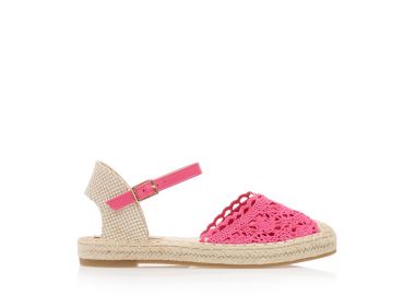 Εσπαντρίγιες φούξια ψάθινες με πλεκτό σχέδιο στην φάσα ΦΟΥΞΙΑ - Tsoukalas - 