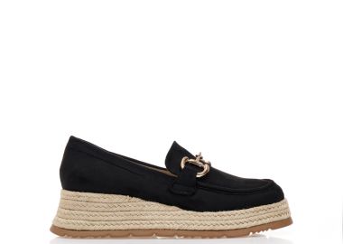 Εσπαντρίγιες μαύρες σουέτ με αγκράφα ΜΑΥΡΟ - Tsoukalas - 