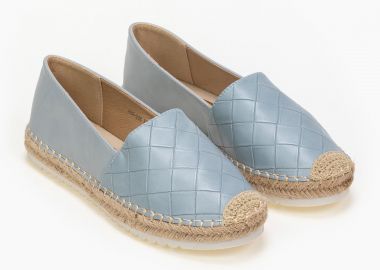 Εσπαντρίγιες με ανάγλυφο πλεκτό σχέδιο - Γαλάζιο - Issue - 