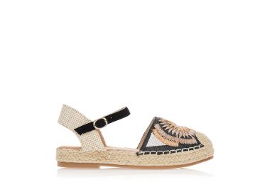 Εσπαντρίγιες με λουράκι και διακοσμητικό λουλούδι ΜΑΥΡΟ - Tsoukalas - 