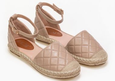 Εσπαντρίγιες με μπαρέτα και καπιτονέ σχέδιο - Μπεζ - Issue - 