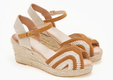 Εσπαντρίγιες με πλεκτό σχέδιο - Κάμελ - Issue - 