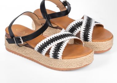 Εσπαντρίγιες με πλεκτό σχέδιο - Μαύρο - Issue - 