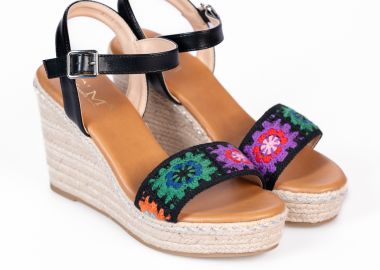 Εσπαντρίγιες με πλεκτό σχέδιο - Μαύρο - Issue - 