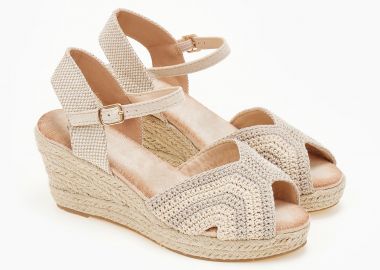 Εσπαντρίγιες με πλεκτό σχέδιο - Μπεζ - Issue - 