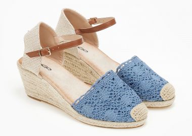 Εσπαντρίγιες με πλεκτό σχέδιο και μπαρέτα - Μπλε - Issue - 