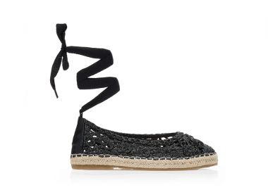 Εσπαντρίγιες με ψάθινο μοτίβο ΜΑΥΡΟ - Tsoukalas - 