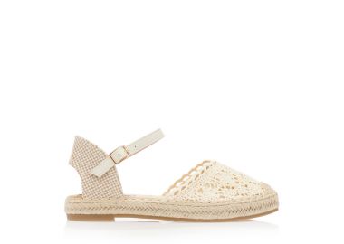 Εσπαντρίγιες μπεζ ψάθινες με πλεκτό σχέδιο στην φάσα ΜΠΕΖ - Tsoukalas - 