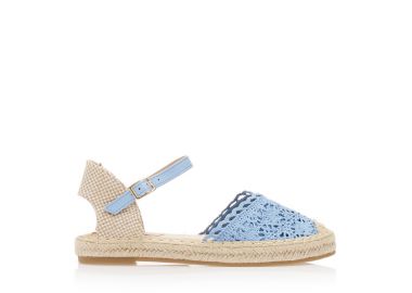 Εσπαντρίγιες μπλε ψάθινες με πλεκτό σχέδιο στην φάσα ΜΠΛΕ - Tsoukalas - 