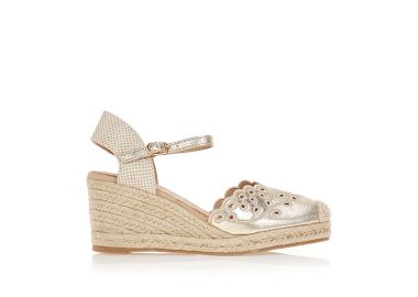 Εσπαντρίγιες πλατφόρμα με σχέδιο λουλουδιών ΧΡΥΣΟ - Tsoukalas - 