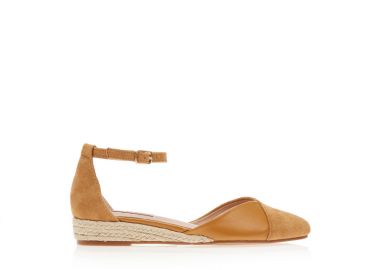 Εσπαντρίγιες πλατφόρμες κάμελ σουέτ και δερματίνη ΚΑΜΕΛ - Tsoukalas - 