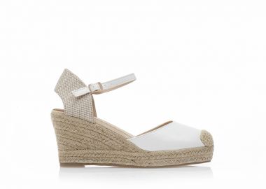 Εσπαντρίγιες πλατφόρμες λευκές δερματίνη ΛΕΥΚΟ - Tsoukalas - 