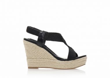 Εσπαντρίγιες πλατφόρμες μαύρες δερματίνη ΜΑΥΡΟ - Tsoukalas - 