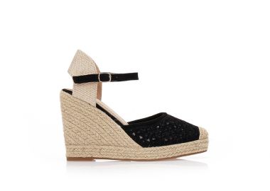 Εσπαντρίγιες πλατφόρμες μαύρες με σουέτ φάσα ΜΑΥΡΟ - Tsoukalas - 