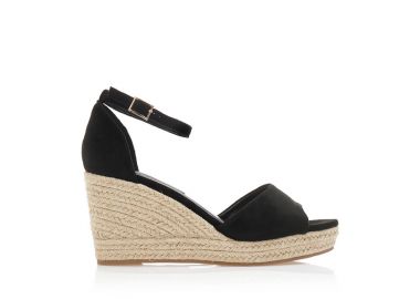 Εσπαντρίγιες πλατφόρμες μαύρες σουέτ με φαρδιά φάσα ΜΑΥΡΟ - Tsoukalas - 