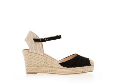 Εσπαντρίγιες πλατφόρμες μαύρες σουέτ με ιδιαίτερη φάσα ΜΑΥΡΟ - Tsoukalas - 