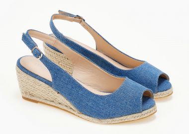 Εσπαντρίγιες πλατφόρμες με denim ύφασμα - Τζιν - Issue - 