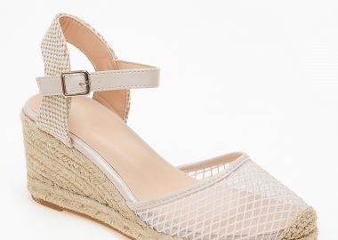 Εσπαντρίγιες πλατφόρμες με δίχτυ - Μπεζ - Issue - 